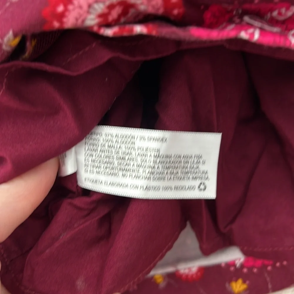 OshKosh Floral Maroon Pink and Mustard Dress Girls Size 3T
